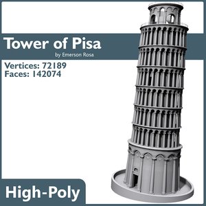 3d pisa tower model