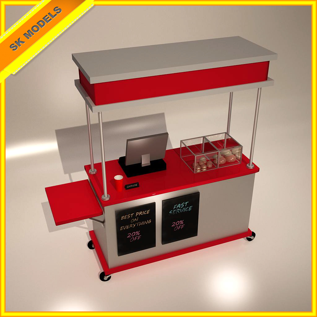 3d model of food cart