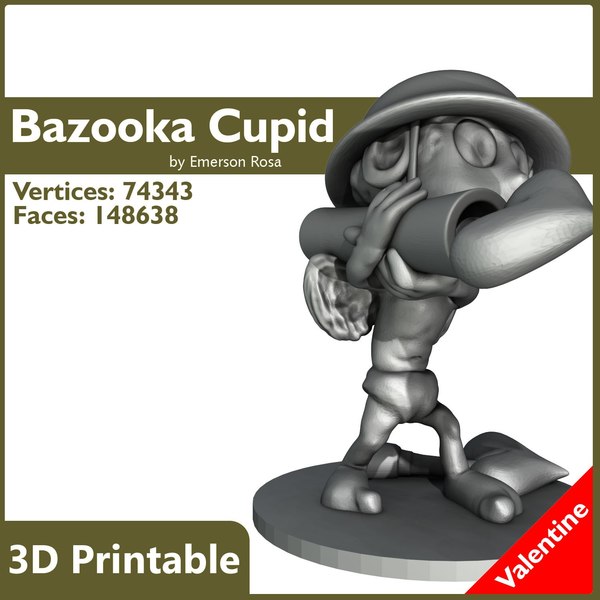 3d bazooka love valentine model