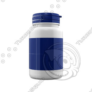 3d supplement bottle model