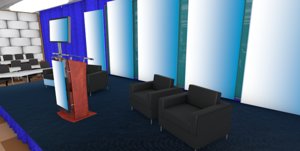 3d 3ds room meeting hall
