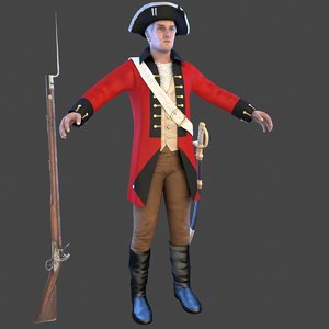 3D british redcoat