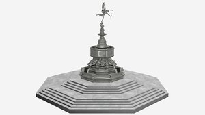 3D shaftesbury memorial fountain piccadilly model