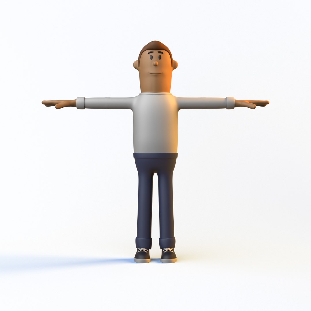 Rigged Cartoon Man Low-poly Character Model - TurboSquid 1456943