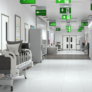 3D hospital hallway model