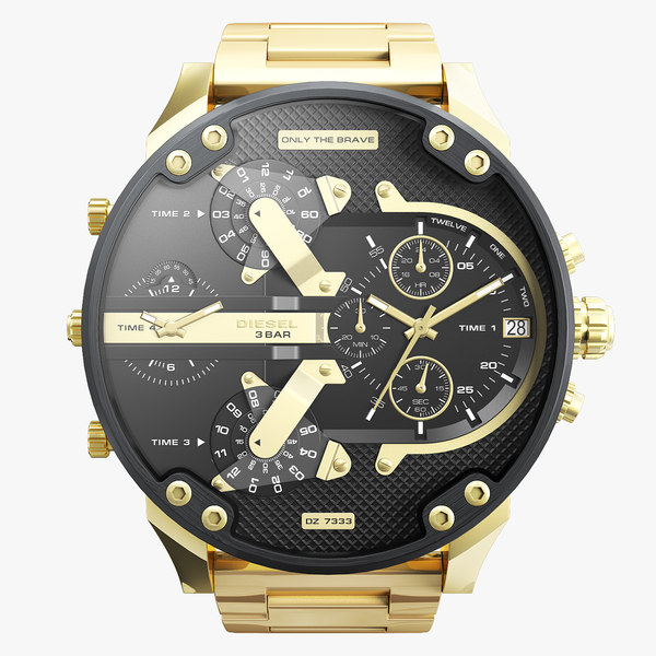 realistic wrist watch diesel 3D model