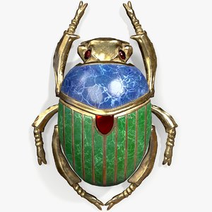 ready golden scarab jewellery 3D