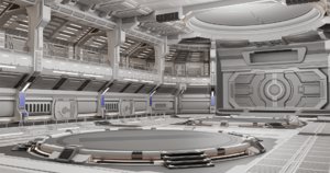 3D sci-fi scene renders- quantum