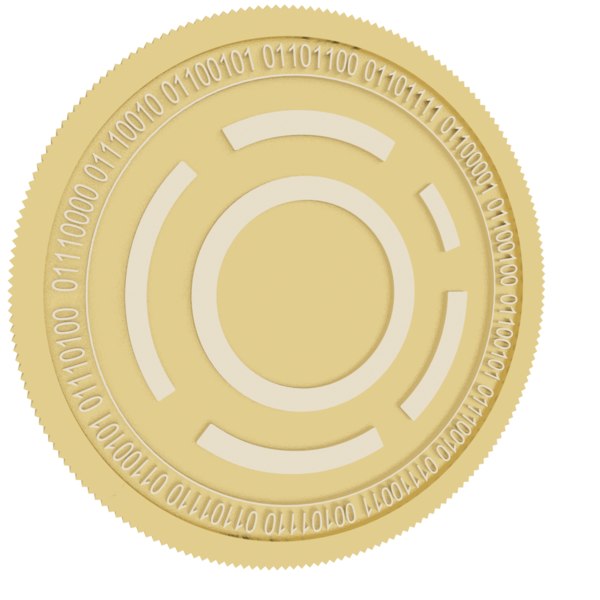 3D model anion gold coin