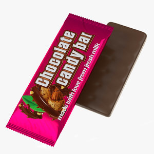 3D chocolate candy mockup bar