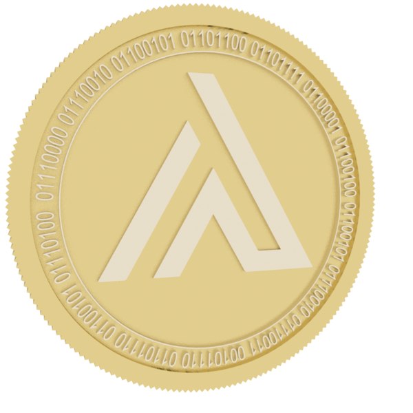 3D model apollo currency gold coin