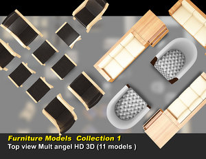 Furniture Models - Top view Mult angel HD 3D Collection