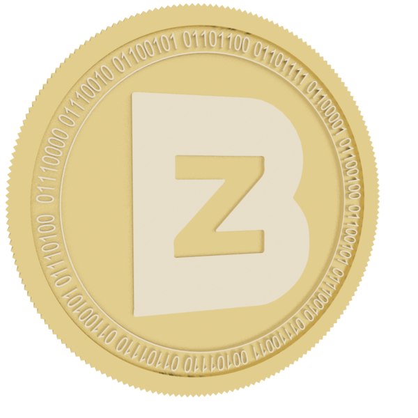 3D model bit z token gold coin