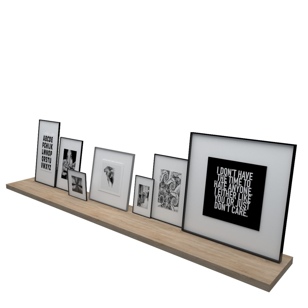 Pictures shelf framed model TurboSquid 1457244