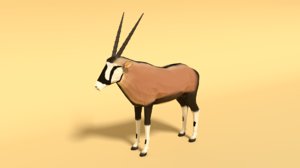 3D gemsbok oryx gazelle nature