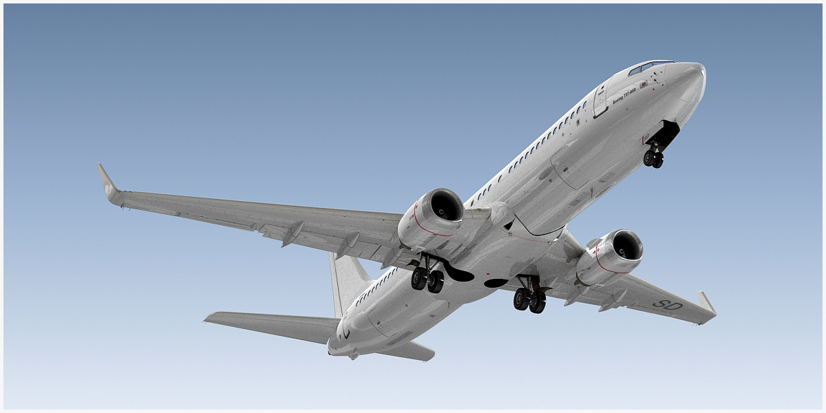 3d model boeing 737-800 plane generic