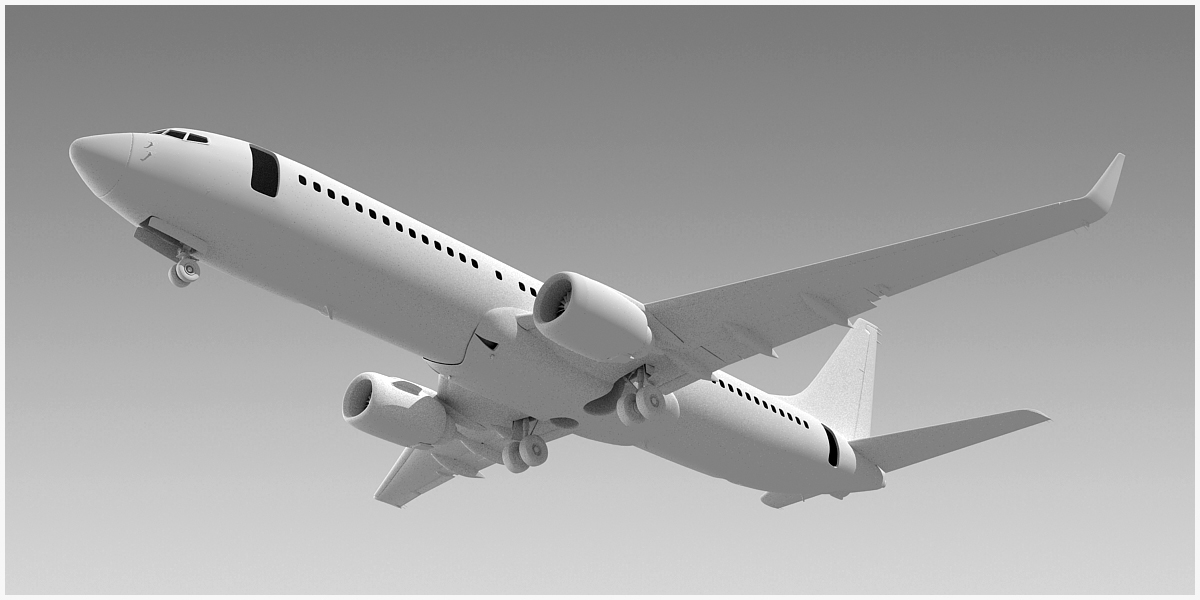 3d model boeing 737-800 plane generic