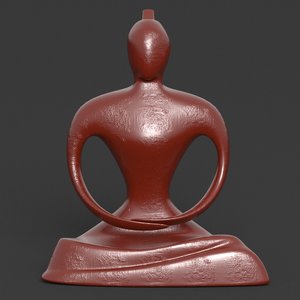 3D statuette monk model