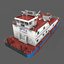 real-time pusher boat barge 3D model