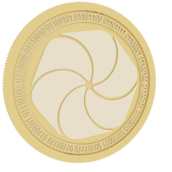 performance gold coin blockchain 3D model
