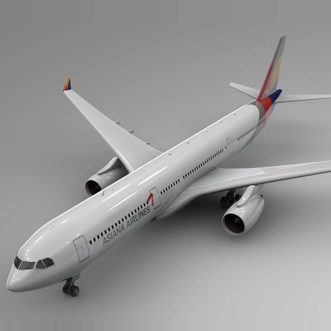 3D model airbus a330-300 asiana airlines - TurboSquid 1458172