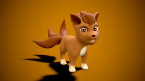 fox cartoon brown 3D model