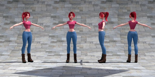 3D model character modeled 2 blender