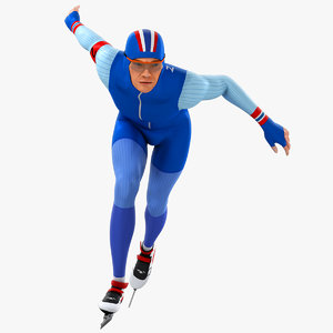 3D model animations speed skater