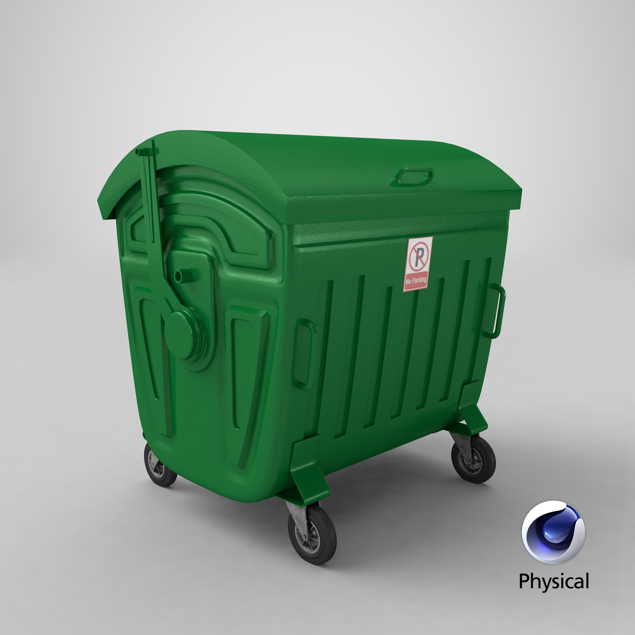 绿色垃圾桶3d模型