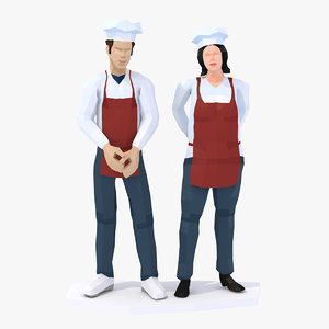 3D chefs cooks characters rigged