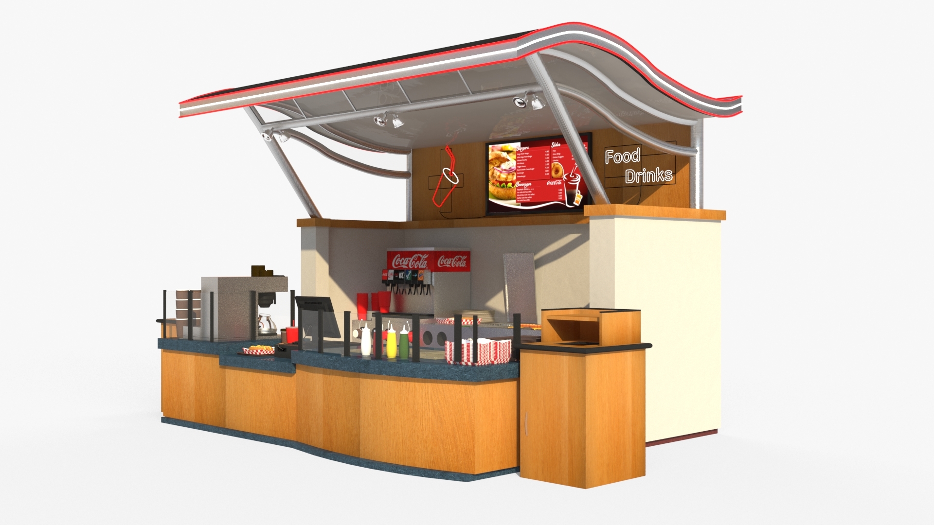 modèle 3D de Stand de nourriture TurboSquid 1459036