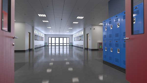 Realistic School Hallway 3d Model - Turbosquid 1459156