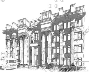 classic revit 3D model