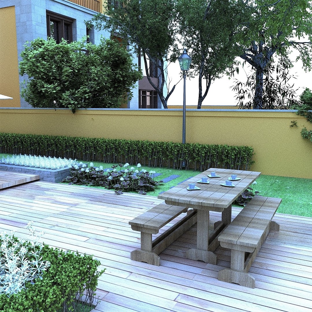 Exterior cottages patio 3D model TurboSquid 1459330