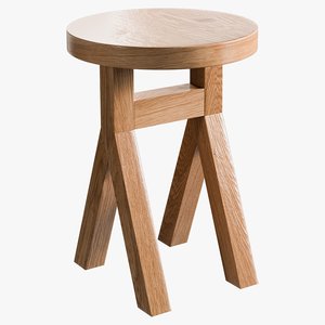 3D model realistic commune stool