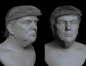donald trump bust sculpt 3D model