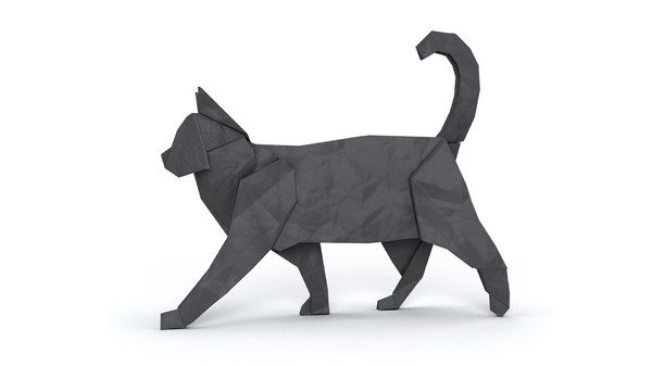 3d Origami Cat Turbosquid