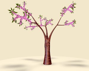3D tree cherry blossom
