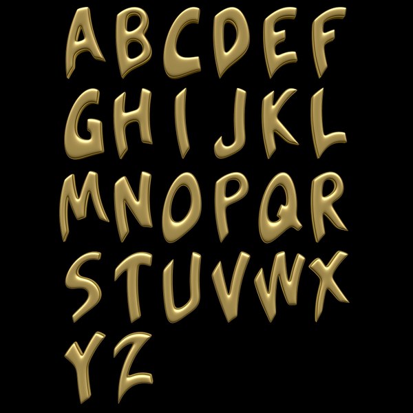 3D letters alphabet b