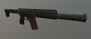 amb-17 suppressed assault rifle 3D model
