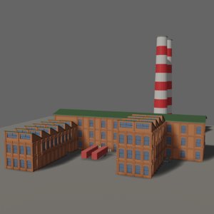 3D old industrial factory model