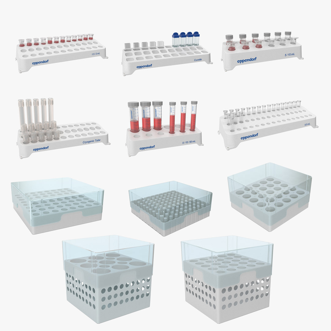 3D eppendorf storage boxes tube TurboSquid 1463720