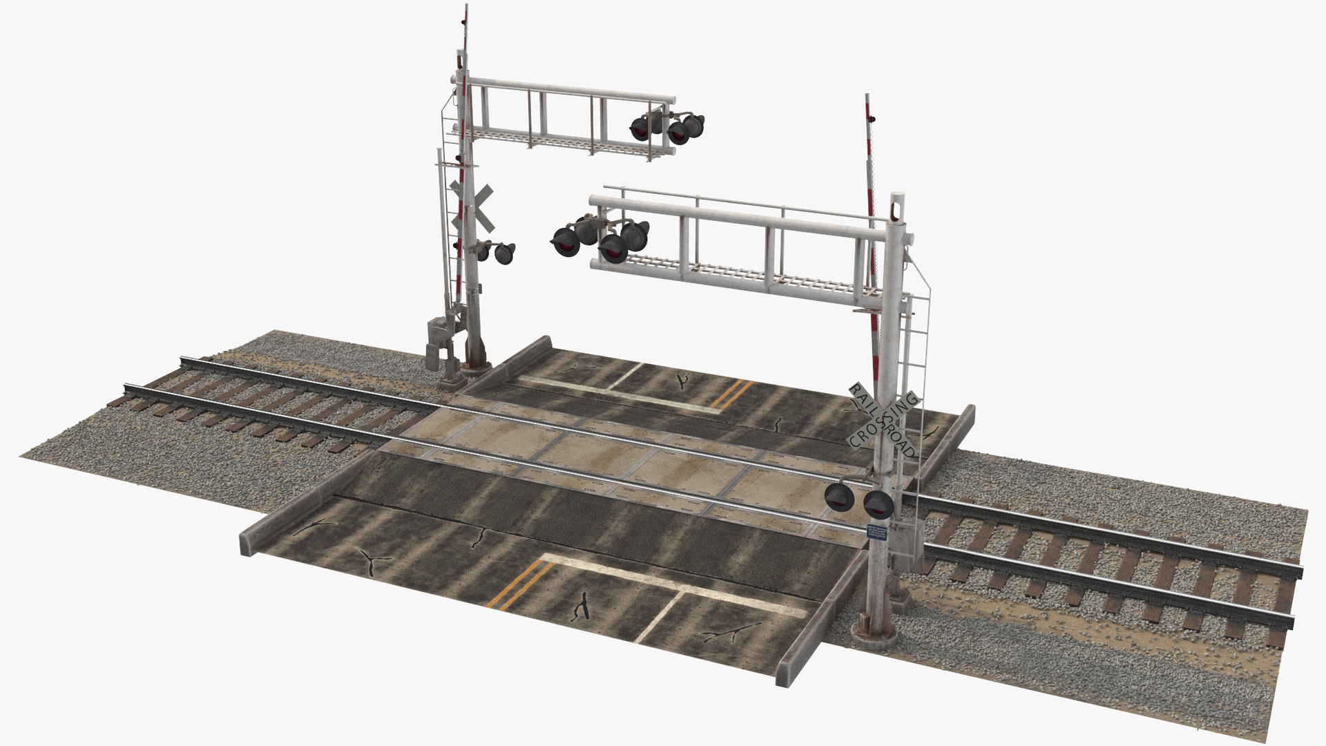 Railroad crossing 3D model TurboSquid 1460153