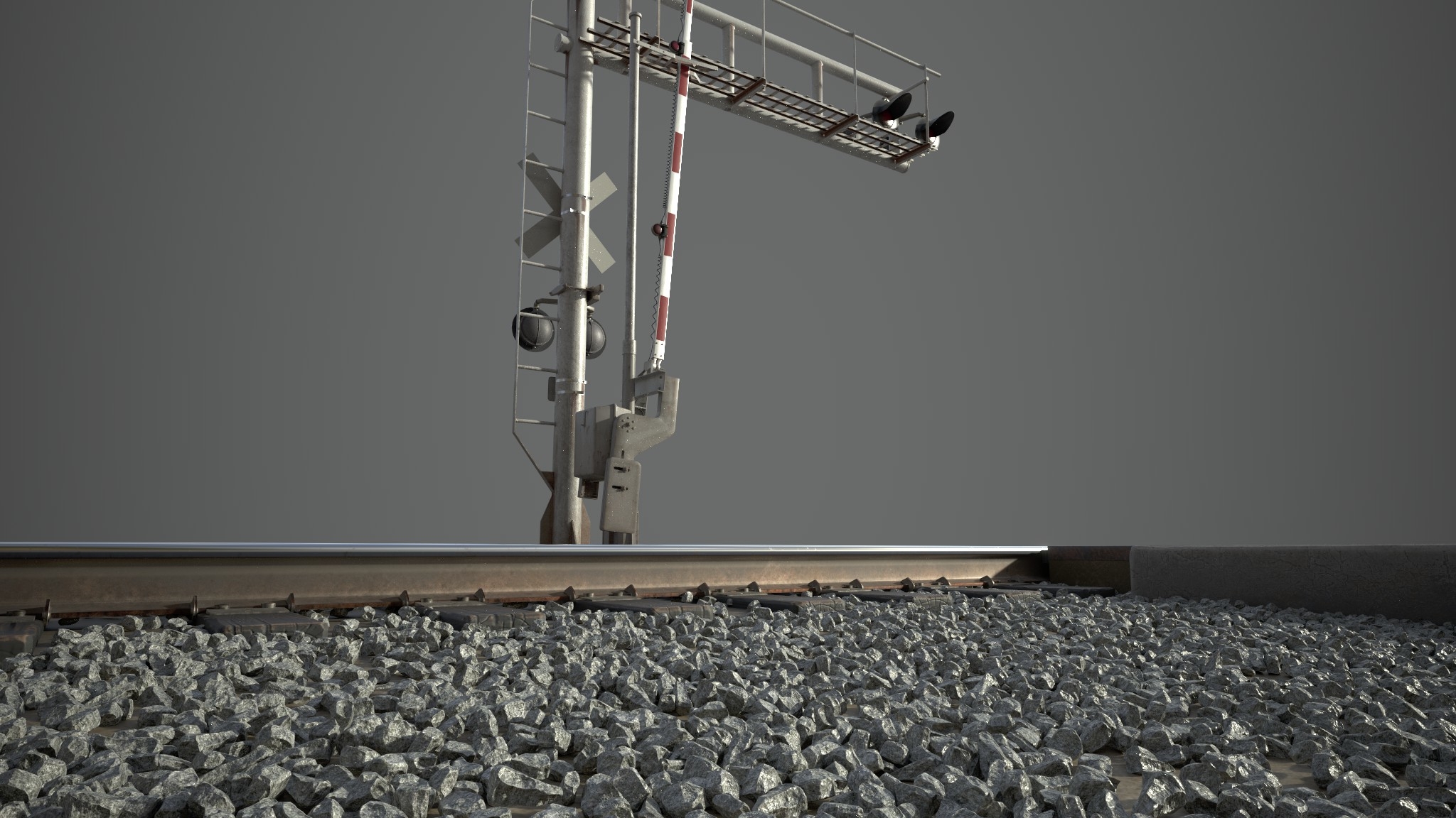 railroad crossing 3d model