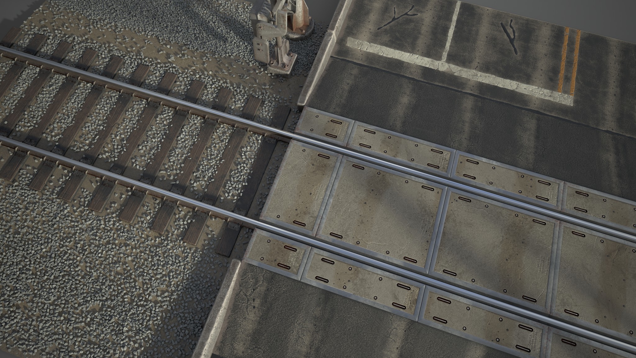 railroad crossing 3d model