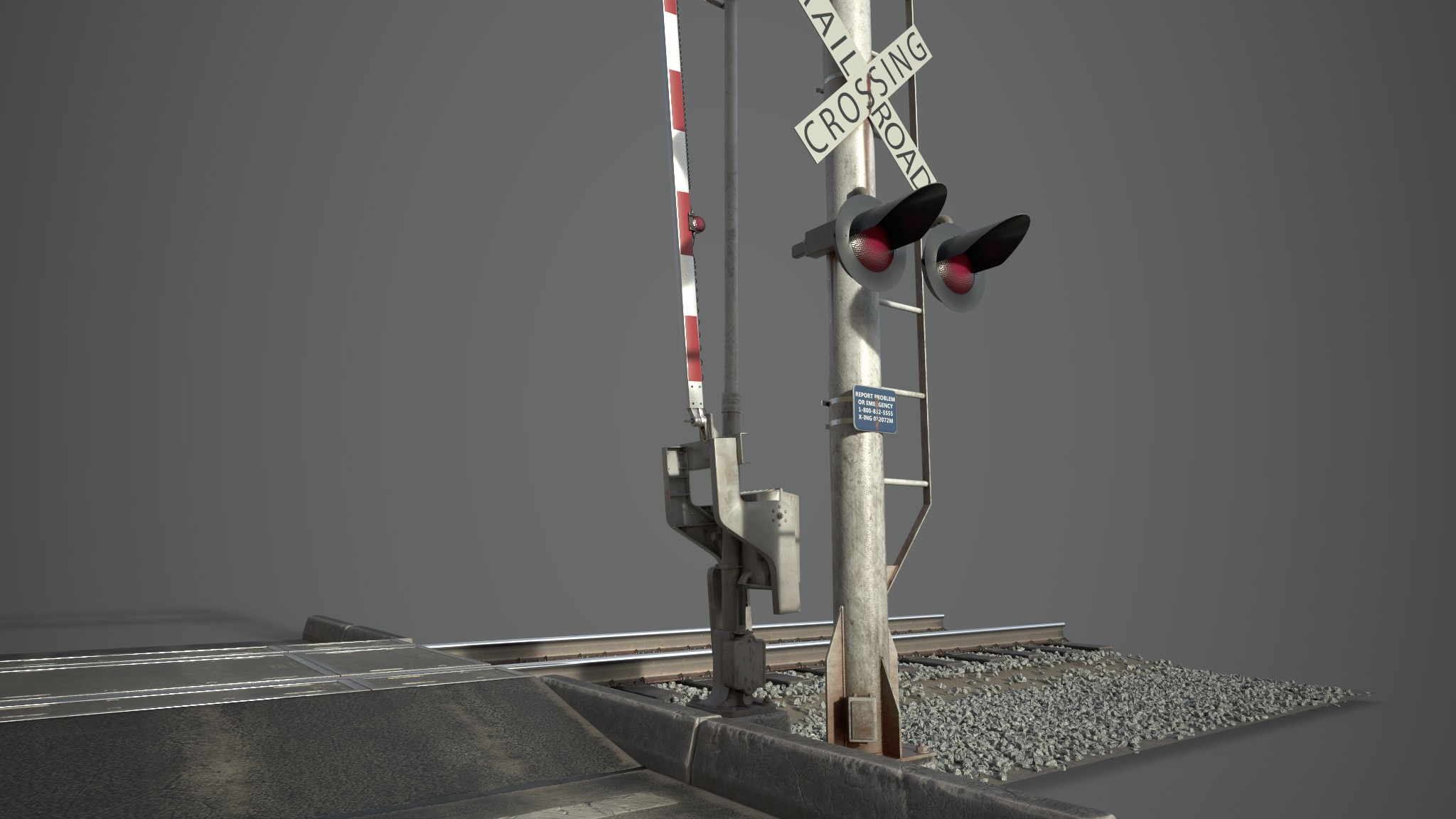 railroad crossing 3d model