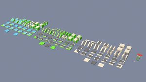 3D model isometric roads