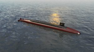 3D uss ohio submarine