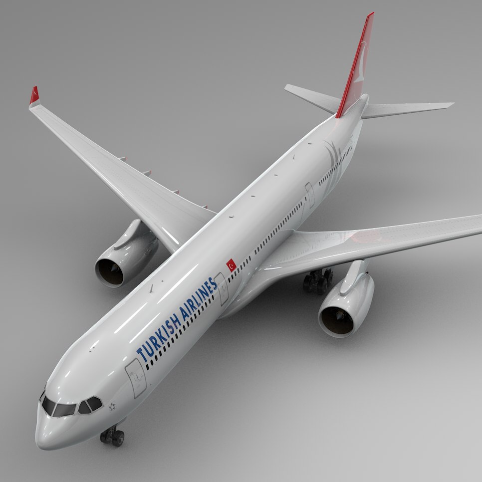 Airbus a330-300 turkish airlines 3D model - TurboSquid 1460559