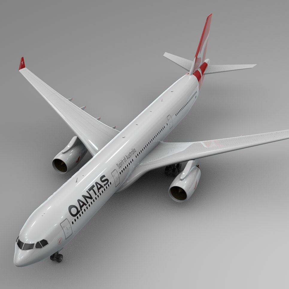 Airbus a330-300 qantas l344 3D model - TurboSquid 1460556